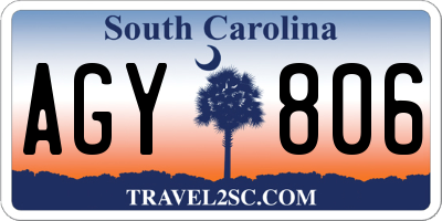 SC license plate AGY806