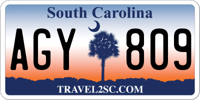 SC license plate AGY809