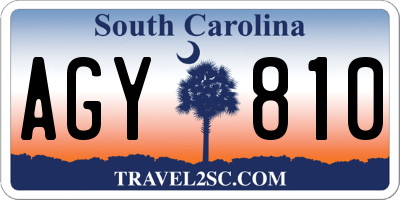 SC license plate AGY810