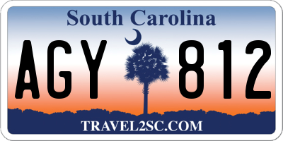 SC license plate AGY812