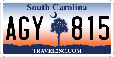 SC license plate AGY815