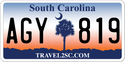 SC license plate AGY819