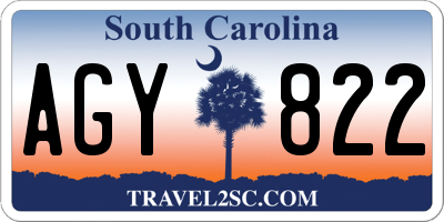 SC license plate AGY822