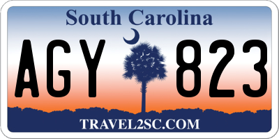 SC license plate AGY823