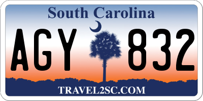 SC license plate AGY832