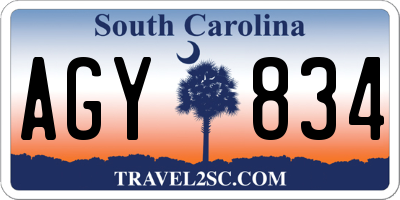 SC license plate AGY834