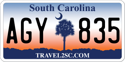 SC license plate AGY835