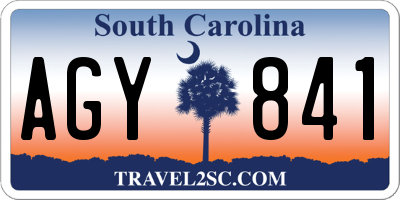 SC license plate AGY841
