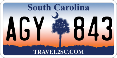 SC license plate AGY843