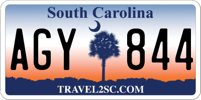 SC license plate AGY844