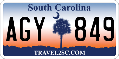 SC license plate AGY849