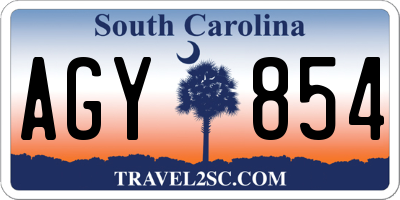 SC license plate AGY854