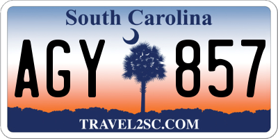 SC license plate AGY857