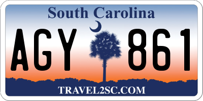 SC license plate AGY861
