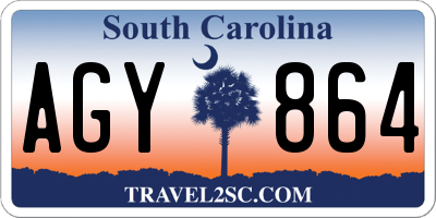 SC license plate AGY864