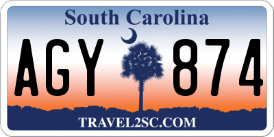 SC license plate AGY874