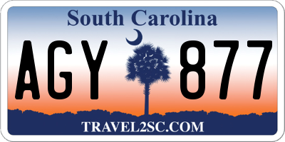 SC license plate AGY877