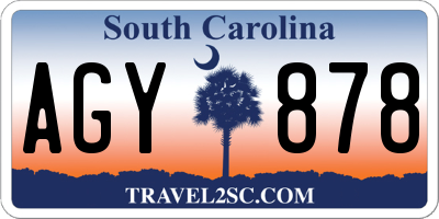 SC license plate AGY878