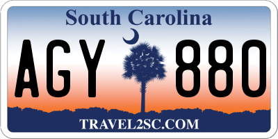 SC license plate AGY880
