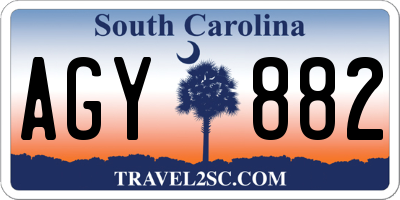SC license plate AGY882