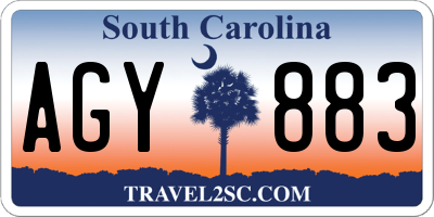 SC license plate AGY883