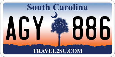 SC license plate AGY886