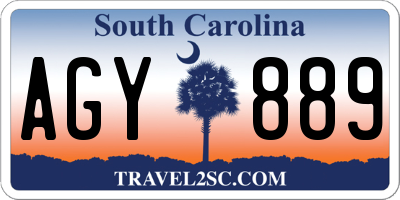 SC license plate AGY889