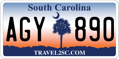 SC license plate AGY890