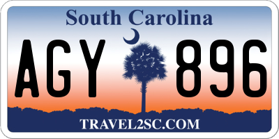 SC license plate AGY896