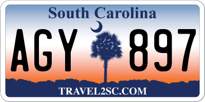 SC license plate AGY897