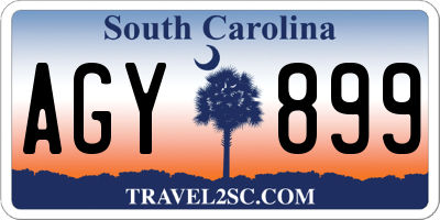 SC license plate AGY899