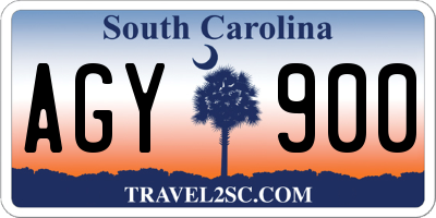 SC license plate AGY900