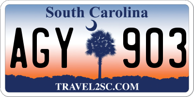 SC license plate AGY903