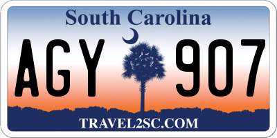 SC license plate AGY907
