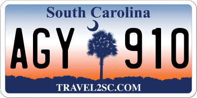 SC license plate AGY910