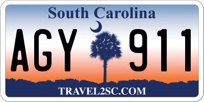 SC license plate AGY911