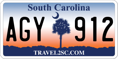 SC license plate AGY912
