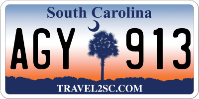 SC license plate AGY913