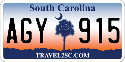 SC license plate AGY915