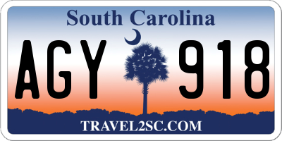 SC license plate AGY918