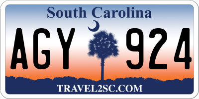 SC license plate AGY924