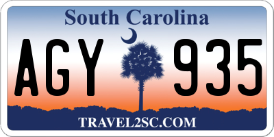 SC license plate AGY935