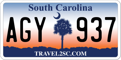 SC license plate AGY937
