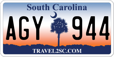 SC license plate AGY944
