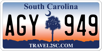 SC license plate AGY949