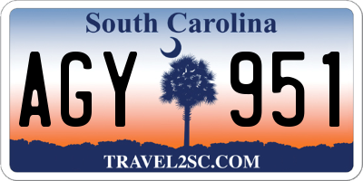 SC license plate AGY951