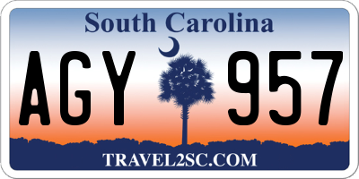 SC license plate AGY957