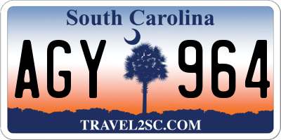 SC license plate AGY964