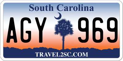 SC license plate AGY969