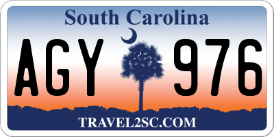 SC license plate AGY976